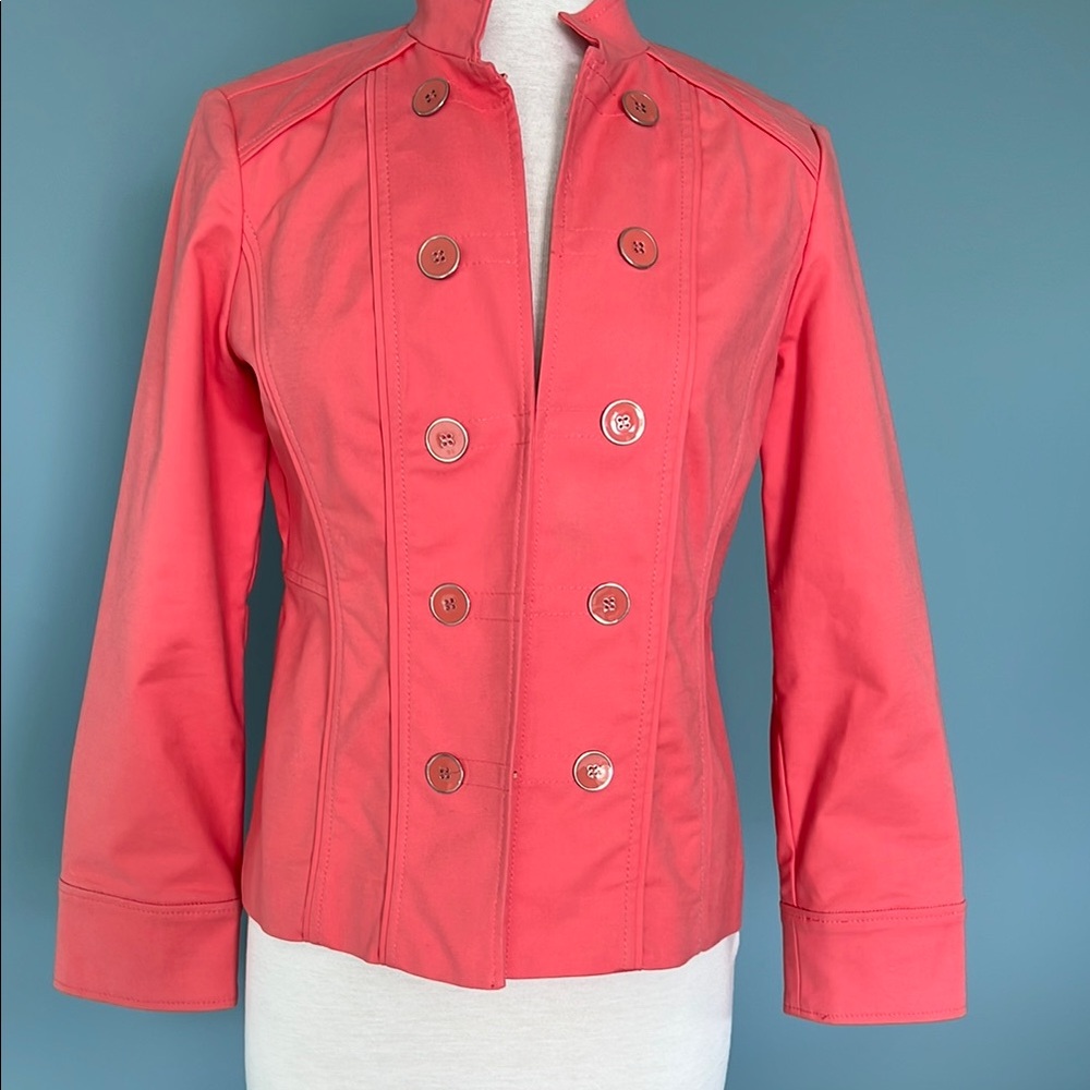 Chico's Vibrant  Double-Breasted Pea Coat